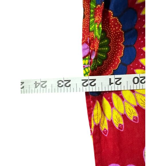 red cotton African print skirt with a sunflowers one size - Picture 7 of 8